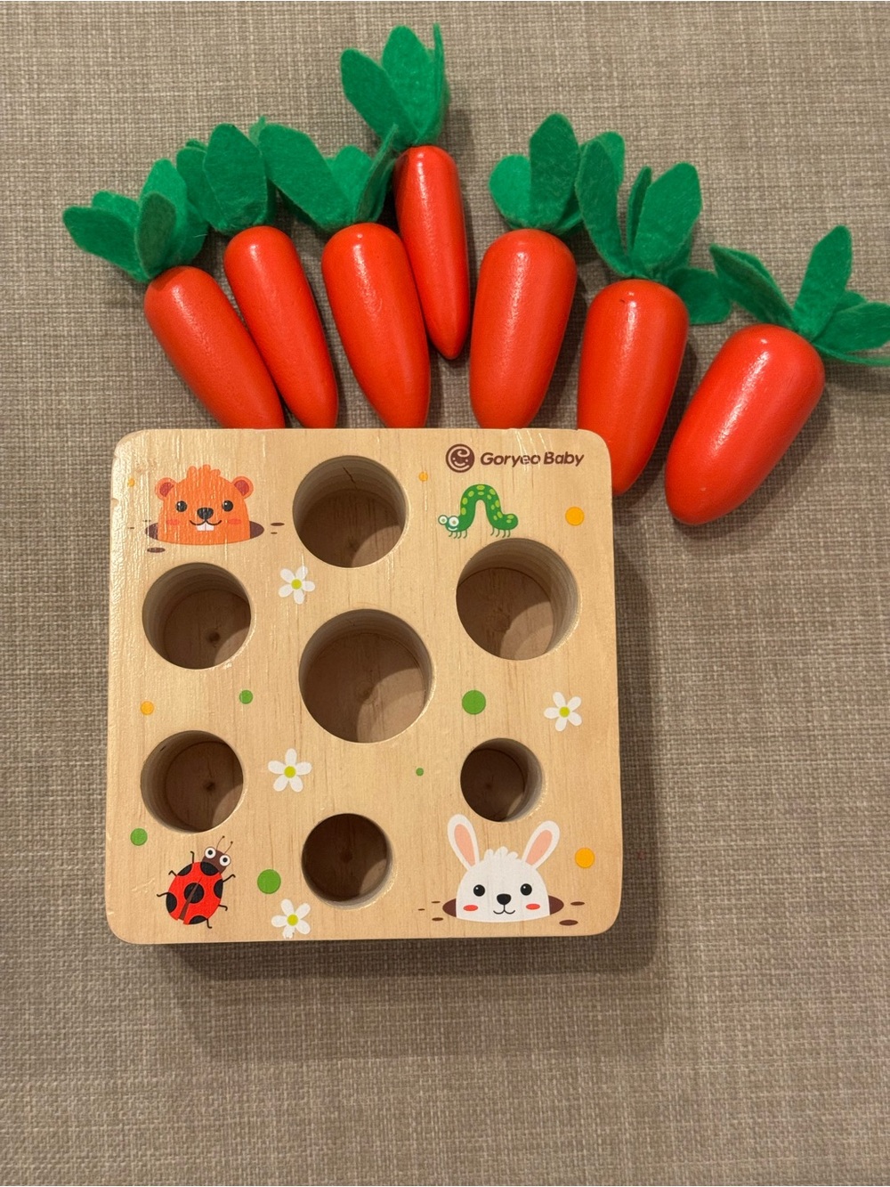 Wooden Carrot Matching Toy – Orange and Green